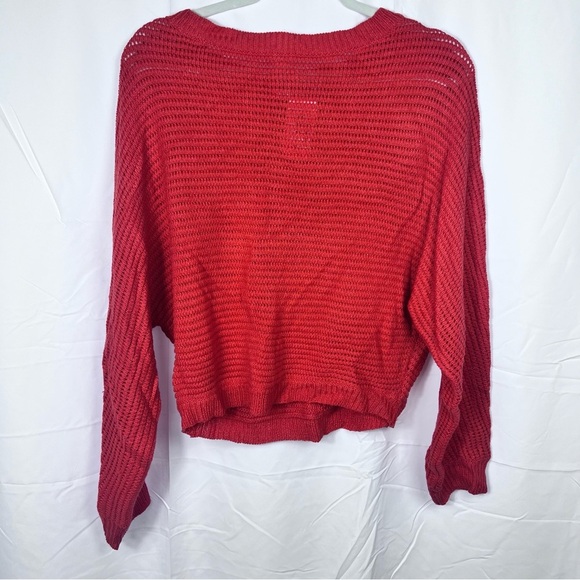 Harlow & Rose OrangeKnit Button Front Cardigan Sweater Size M Open Weave Acrylic - Picture 3 of 5